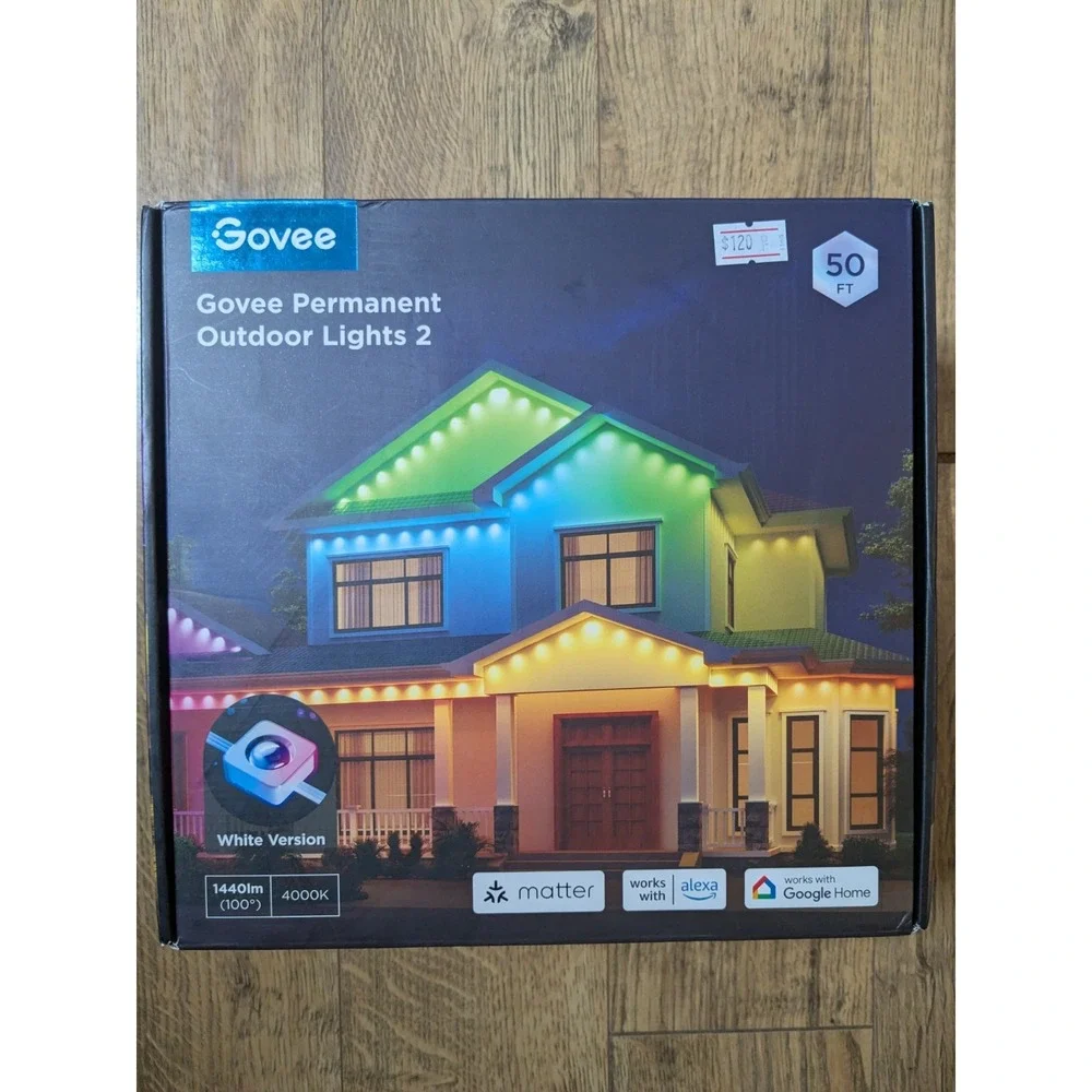 Govee Permanent Outdoor Lights 2, 50ft RGBIC Outdoor Lights with 100 Modes16...